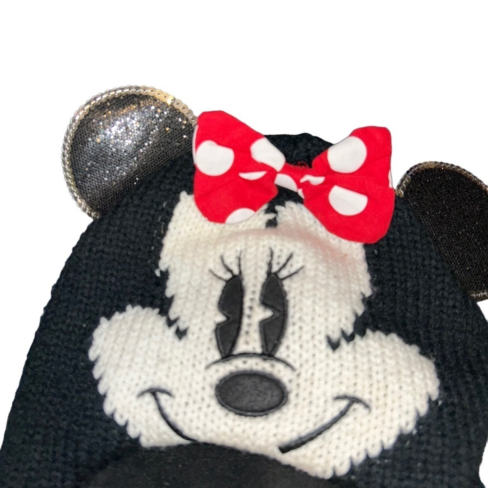 Disney Minnie Mouse black beanie with bow winter hat